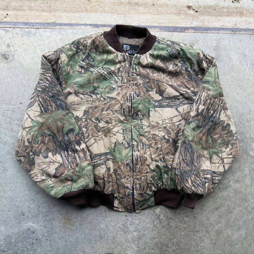 Patriot Industries Realtree Camo Bomber Jacket Mens XXL Made in USA Quilted Zip